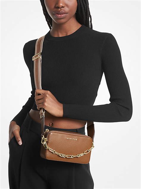 michael kors jet set camera bag mercer|Jet Set Small Pebbled Leather Double Zip Camera Bag .